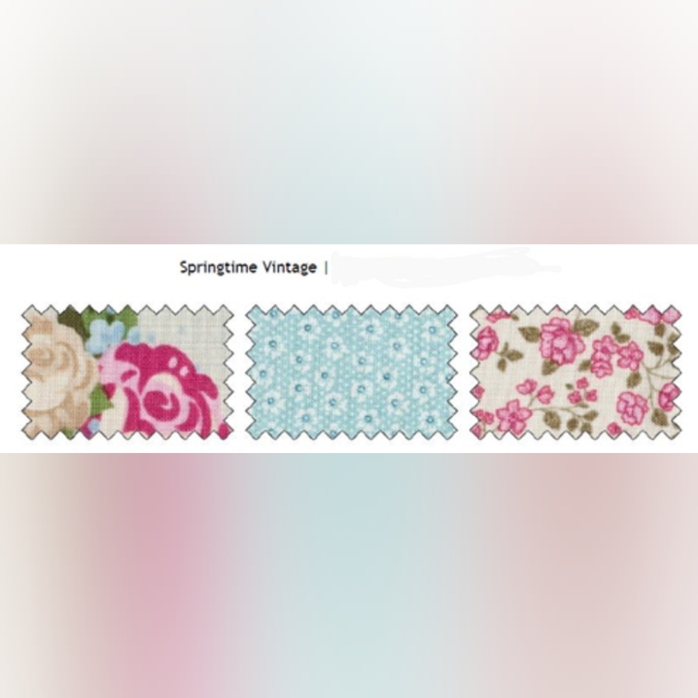 NWT Stampin' Up! Springtime Vintage Designer Fabric Pack 3 Prints Cotton